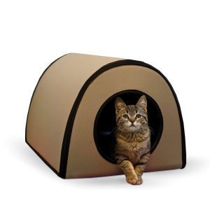 K H Mod Thermo Kitty Heated Cat House tan 1